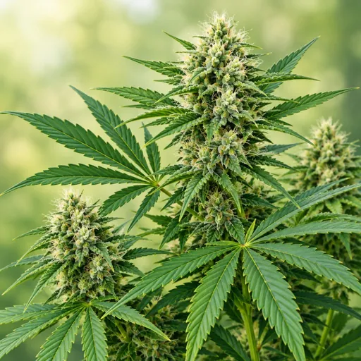Hemp leaves and flowering tops.